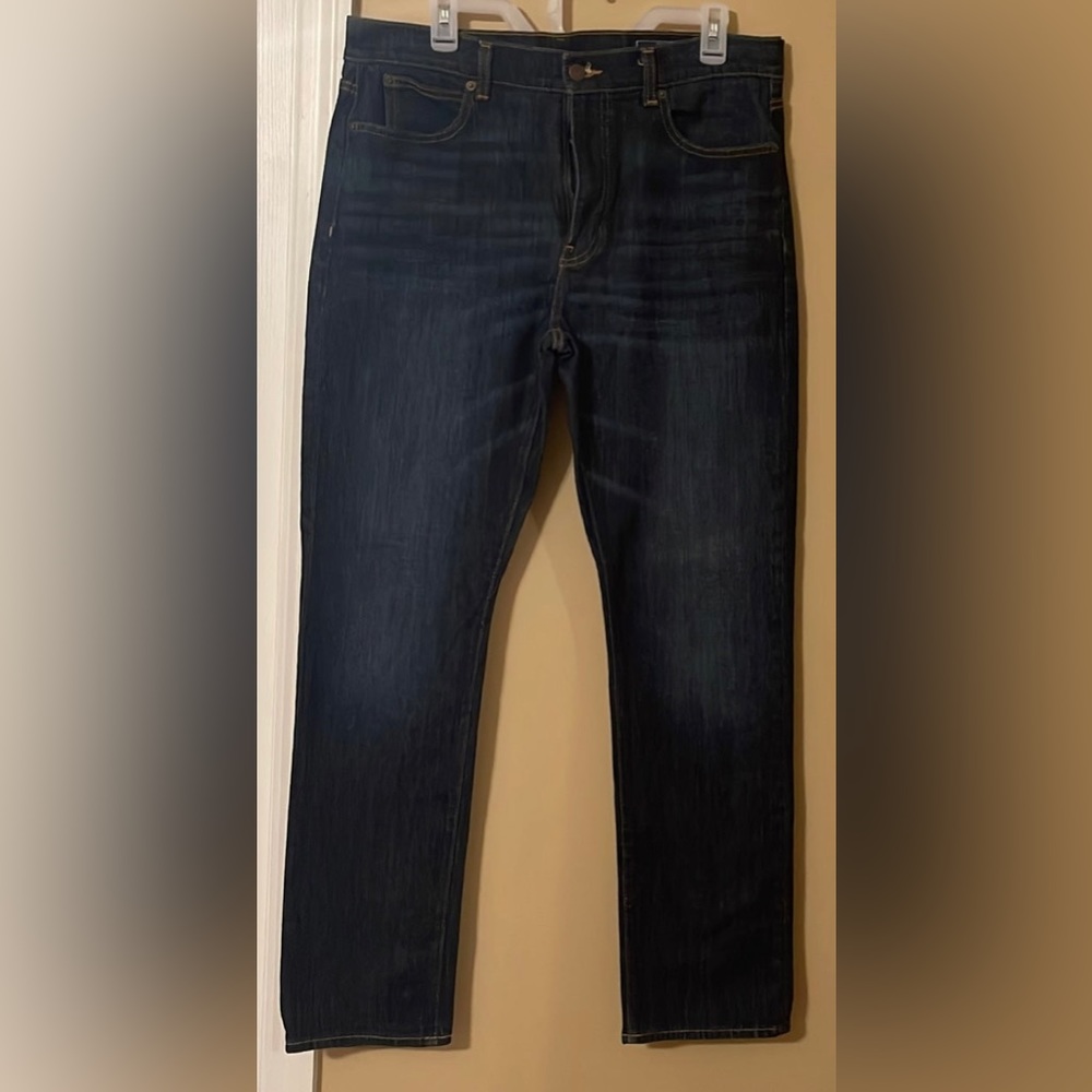 Banana Republic Mens Dark Wash Slim Luxe Traveler Jeans Size 36X30